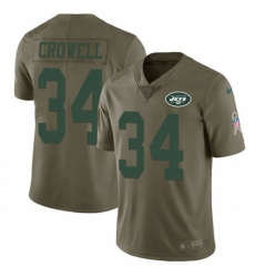 Men's Nike New York Jets #34 Isaiah Crowell Limited Olive 2017 Salute to Service NFL Jersey