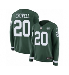Women's Nike New York Jets #20 Isaiah Crowell Limited Green Therma Long Sleeve NFL Jersey