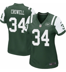 Women's Nike New York Jets #34 Isaiah Crowell Game Green Team Color NFL Jersey