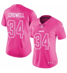 Women's Nike New York Jets #34 Isaiah Crowell Limited Pink Rush Fashion NFL Jersey