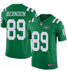 Men's Nike New York Jets #89 Chris Herndon Limited Green Rush Vapor Untouchable NFL Jersey