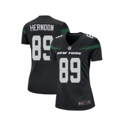 Women's New York Jets #89 Chris Herndon Game Black Alternate Football Jersey