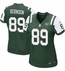 Women's Nike New York Jets #89 Chris Herndon Game Green Team Color NFL Jersey