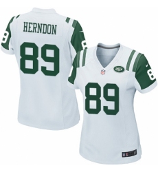 Women's Nike New York Jets #89 Chris Herndon Game White NFL Jersey