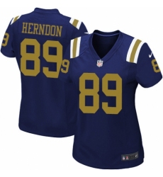 Women's Nike New York Jets #89 Chris Herndon Limited Navy Blue Alternate NFL Jersey
