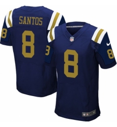 Men's Nike New York Jets #8 Cairo Santos Elite Navy Blue Alternate NFL Jersey