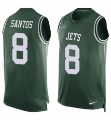 Men's Nike New York Jets #8 Cairo Santos Limited Green Player Name & Number Tank Top NFL Jersey