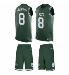 Men's Nike New York Jets #8 Cairo Santos Limited Green Tank Top Suit NFL Jersey