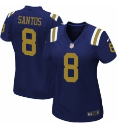 Women's Nike New York Jets #8 Cairo Santos Elite Navy Blue Alternate NFL Jersey