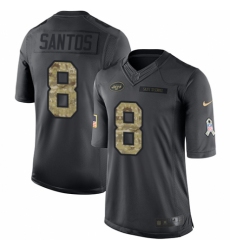 Youth Nike New York Jets #8 Cairo Santos Limited Black 2016 Salute to Service NFL Jersey