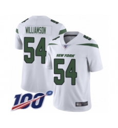 Men's New York Jets #54 Avery Williamson White Vapor Untouchable Limited Player 100th Season Football Jersey