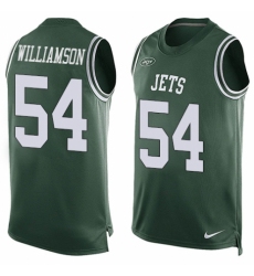 Men's Nike New York Jets #54 Avery Williamson Limited Green Player Name & Number Tank Top NFL Jersey