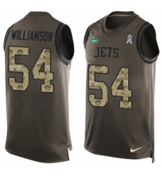 Men's Nike New York Jets #54 Avery Williamson Limited Green Salute to Service Tank Top NFL Jersey