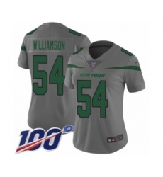 Women's New York Jets #54 Avery Williamson Limited Gray Inverted Legend 100th Season Football Jersey