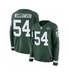Women's Nike New York Jets #54 Avery Williamson Limited Green Therma Long Sleeve NFL Jersey