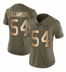 Women's Nike New York Jets #54 Avery Williamson Limited Olive/Gold 2017 Salute to Service NFL Jersey