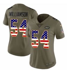 Women's Nike New York Jets #54 Avery Williamson Limited Olive/USA Flag 2017 Salute to Service NFL Jersey