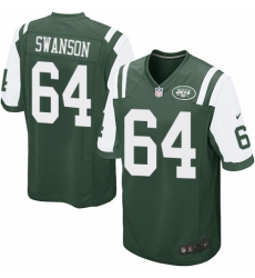 Men's Nike New York Jets #64 Travis Swanson Game Green Team Color NFL Jersey