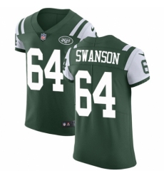 Men's Nike New York Jets #64 Travis Swanson Green Team Color Vapor Untouchable Elite Player NFL Jersey