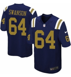 Men's Nike New York Jets #64 Travis Swanson Limited Navy Blue Alternate NFL Jersey