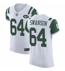 Men's Nike New York Jets #64 Travis Swanson White Vapor Untouchable Elite Player NFL Jersey