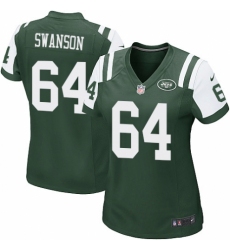 Women's Nike New York Jets #64 Travis Swanson Game Green Team Color NFL Jersey