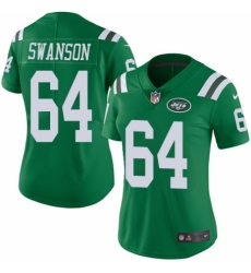 Women's Nike New York Jets #64 Travis Swanson Limited Green Rush Vapor Untouchable NFL Jersey