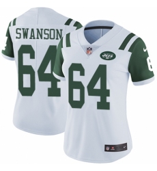 Women's Nike New York Jets #64 Travis Swanson White Vapor Untouchable Elite Player NFL Jersey