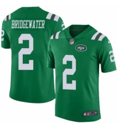 Men's Nike New York Jets #2 Teddy Bridgewater Elite Green Rush Vapor Untouchable NFL Jersey