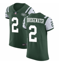 Men's Nike New York Jets #2 Teddy Bridgewater Green Team Color Vapor Untouchable Elite Player NFL Jersey