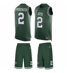 Men's Nike New York Jets #2 Teddy Bridgewater Limited Green Tank Top Suit NFL Jersey