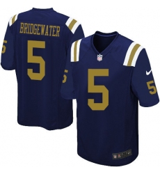 Men's Nike New York Jets #5 Teddy Bridgewater Limited Navy Blue Alternate NFL Jersey