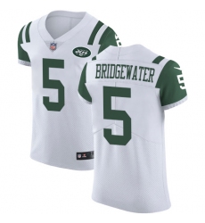 Men's Nike New York Jets #5 Teddy Bridgewater White Vapor Untouchable Elite Player NFL Jersey
