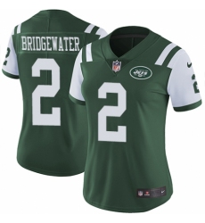 Women's Nike New York Jets #2 Teddy Bridgewater Green Team Color Vapor Untouchable Elite Player NFL Jersey