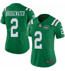 Women's Nike New York Jets #2 Teddy Bridgewater Limited Green Rush Vapor Untouchable NFL Jersey
