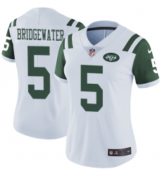Women's Nike New York Jets #5 Teddy Bridgewater White Vapor Untouchable Limited Player NFL Jersey