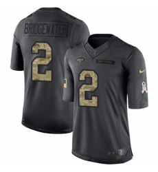 Youth Nike New York Jets #2 Teddy Bridgewater Limited Black 2016 Salute to Service NFL Jersey