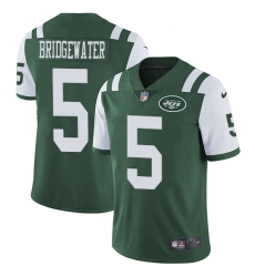 Youth Nike New York Jets #5 Teddy Bridgewater Green Team Color Vapor Untouchable Limited Player NFL Jersey