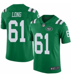 Men's Nike New York Jets #61 Spencer Long Elite Green Rush Vapor Untouchable NFL Jersey