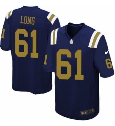 Men's Nike New York Jets #61 Spencer Long Game Navy Blue Alternate NFL Jersey