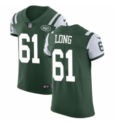 Men's Nike New York Jets #61 Spencer Long Green Team Color Vapor Untouchable Elite Player NFL Jersey