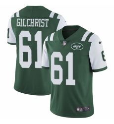 Men's Nike New York Jets #61 Spencer Long Green Team Color Vapor Untouchable Limited Player NFL Jersey