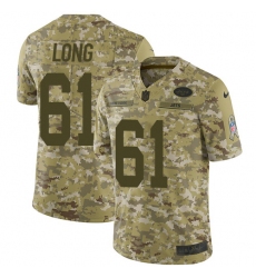 Men's Nike New York Jets #61 Spencer Long Limited Camo 2018 Salute to Service NFL Jersey