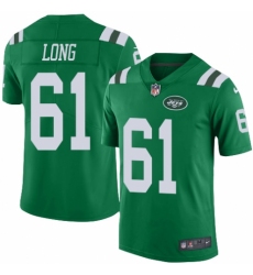 Men's Nike New York Jets #61 Spencer Long Limited Green Rush Vapor Untouchable NFL Jersey