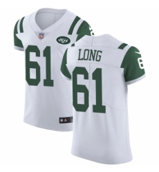 Men's Nike New York Jets #61 Spencer Long White Vapor Untouchable Elite Player NFL Jersey