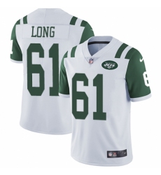 Men's Nike New York Jets #61 Spencer Long White Vapor Untouchable Limited Player NFL Jersey