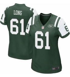 Women's Nike New York Jets #61 Spencer Long Game Green Team Color NFL Jersey