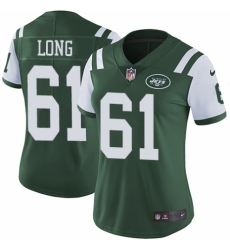 Women's Nike New York Jets #61 Spencer Long Green Team Color Vapor Untouchable Elite Player NFL Jersey