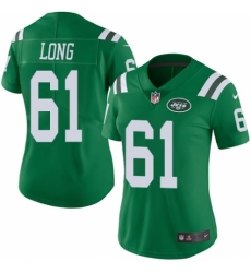 Women's Nike New York Jets #61 Spencer Long Limited Green Rush Vapor Untouchable NFL Jersey