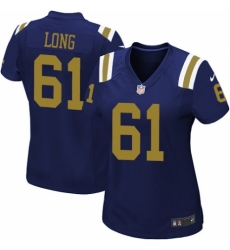 Women's Nike New York Jets #61 Spencer Long Limited Navy Blue Alternate NFL Jersey